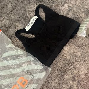 NWT Off-White Black Ribbed Bra Top